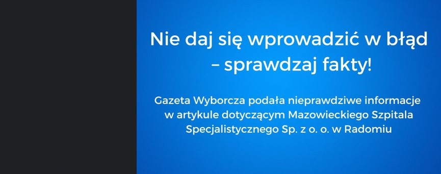 Oświadczenie Zarządu MSS w sprawie artykułu w Gazeta Wyborcza Radom