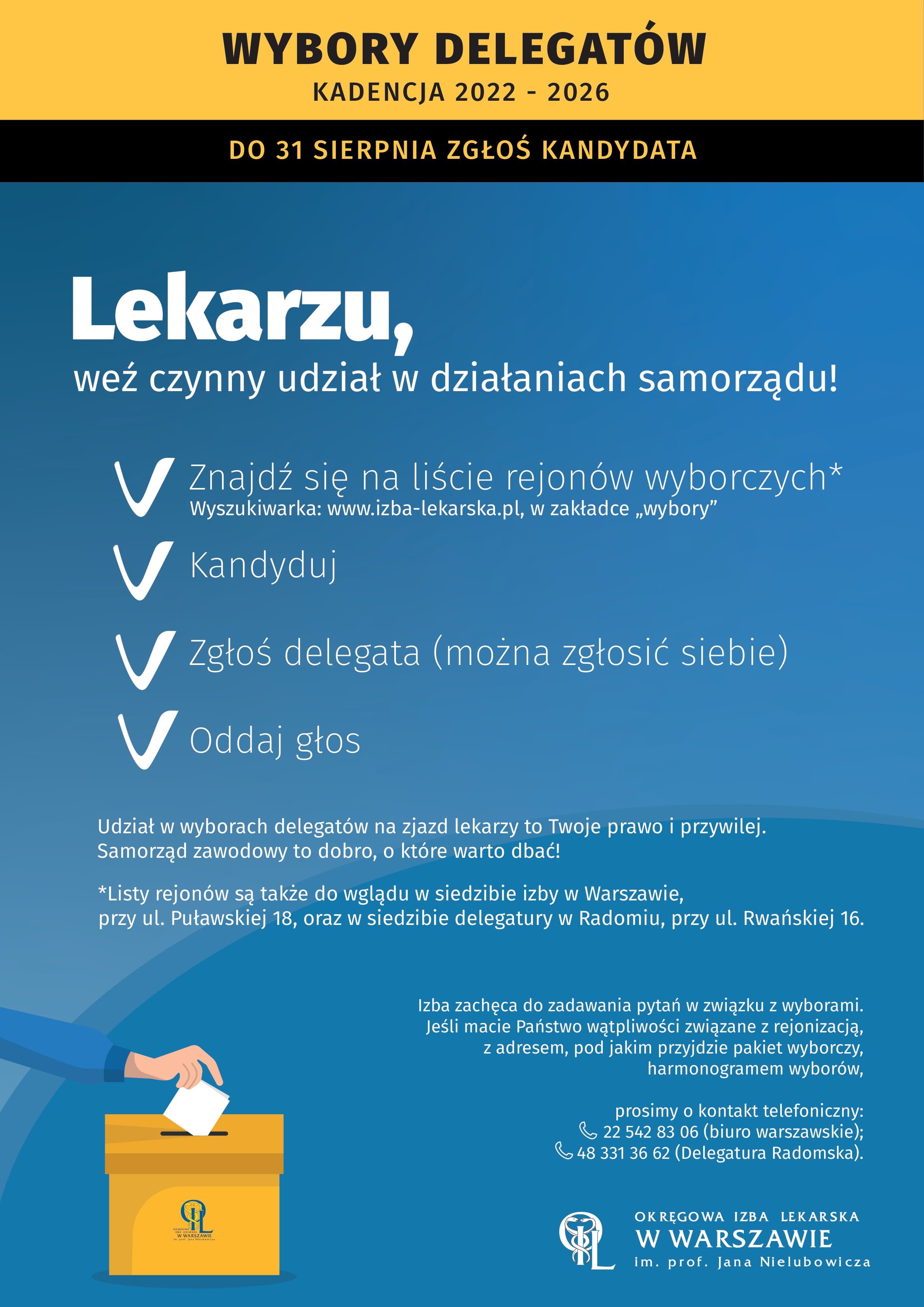 OIL w Warszawie Wybory delegatów plakat
